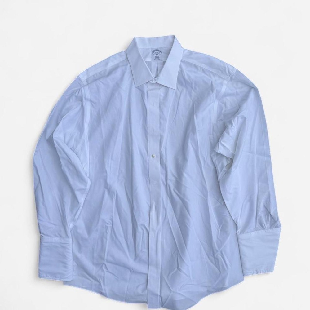 Brooks Brothers White Dress Shirt Mens 18-35 Regent Fit Non-Iron Cotton XL